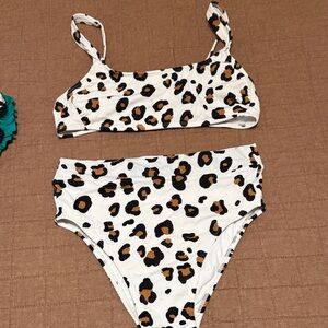 Xhilaration White and Brown Leopard Bikini